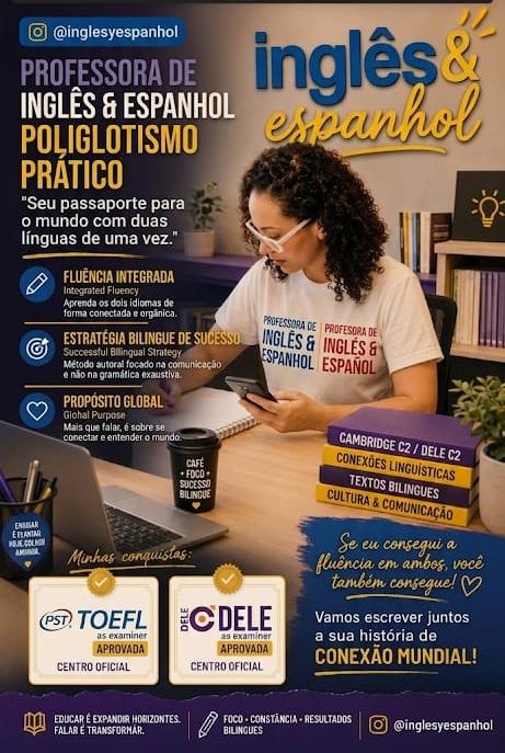 Aprenda inglês e espanhol simultaneamente
com aulas práticas e inovadoras.